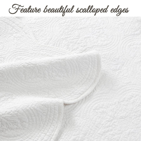 Cozy Line Blantyre white quilt closeup fabric reveals soft cotton texture