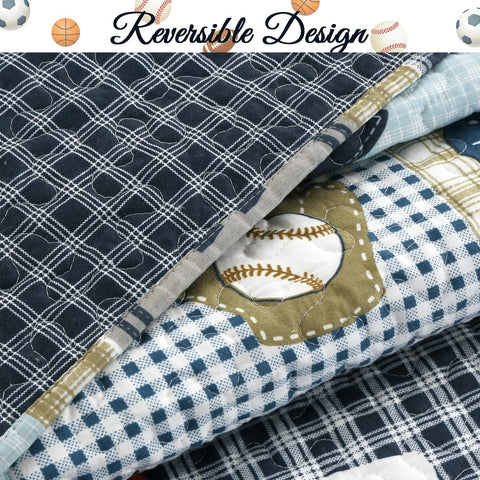 Cozy Line Twin-size quilt with matching sham shown for a complete bed set.