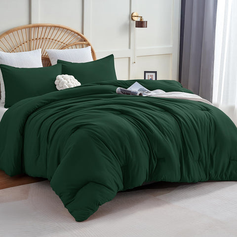 CozyLux Emerald Green King Size Comforter Set for all-season comfort and style.