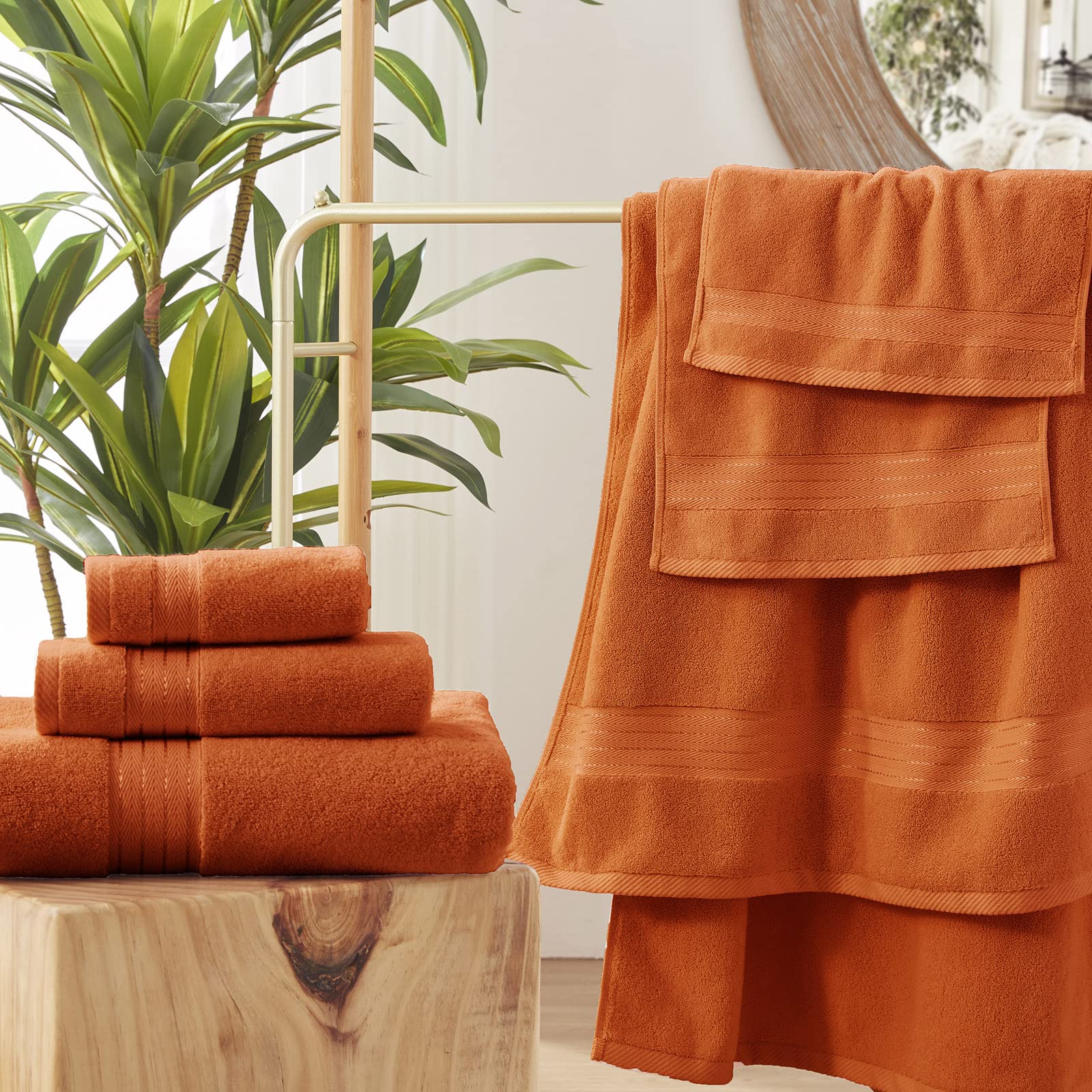 COZYART Burnt Orange double-stitched hem ensures durability.
