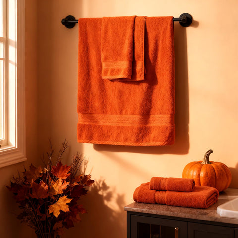 COZYART Burnt Orange washcloth 13x13 great for gentle cleansing.