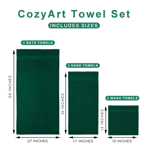 COZYART dark green hotel spa towels decor-ready look for premium bathrooms
