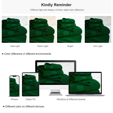 COZYART Formal Green hotel-inspired bath towels in a spa-like setting.