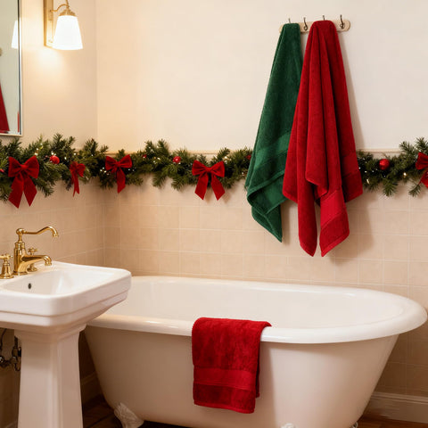 COZYART Formal Green towel set folded for display, emphasizing size and texture.