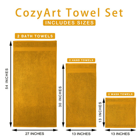 COZYART Gold Absorbent Quick-Dry towels emphasize fast moisture transfer for busy mornings
