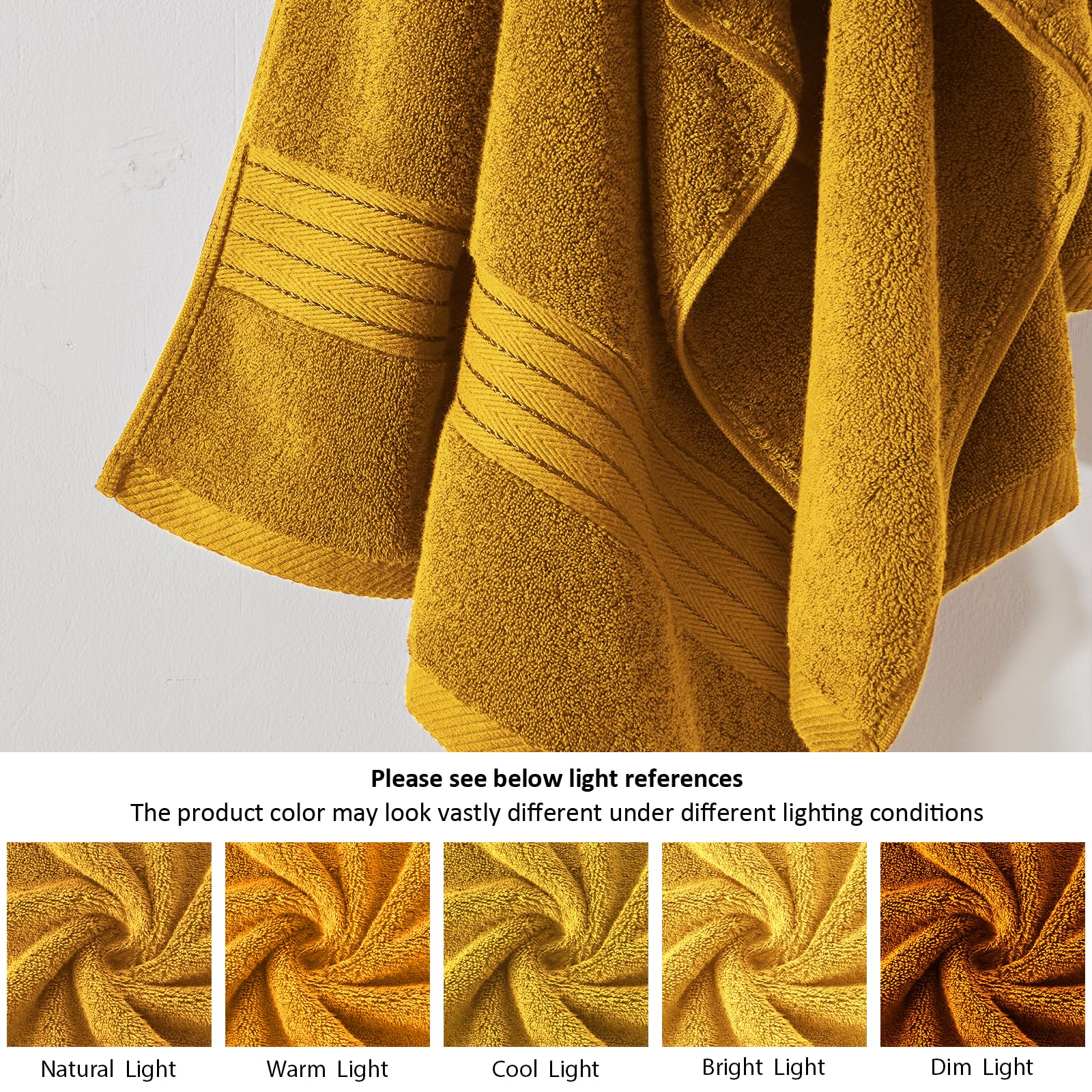 COZYART Gold Double-Stitched Hem towels demonstrate reinforced durability