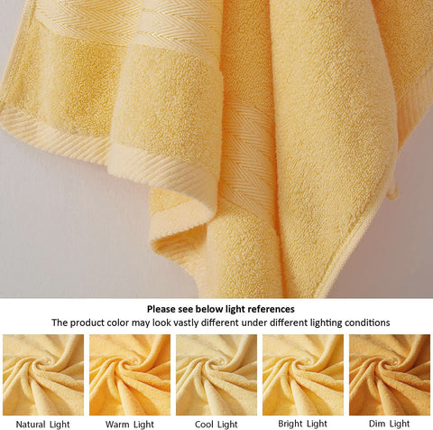 COZYART yellow luxury towels full six-piece collection for home spa.