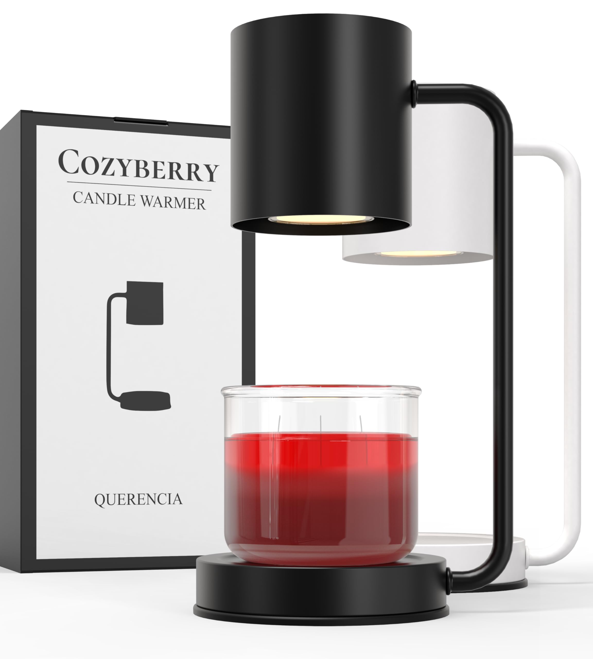Cozyberry Querencia candle warmer lamp in use delivering a smokeless fragrance.