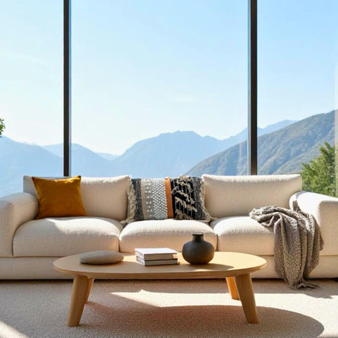 COZYDEKO lumbar cover on a sofa offers versatile living room styling.