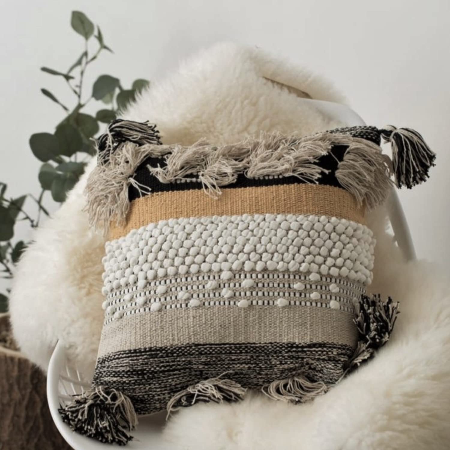 Close-up of handwoven cotton texture on COZYDEKO cover