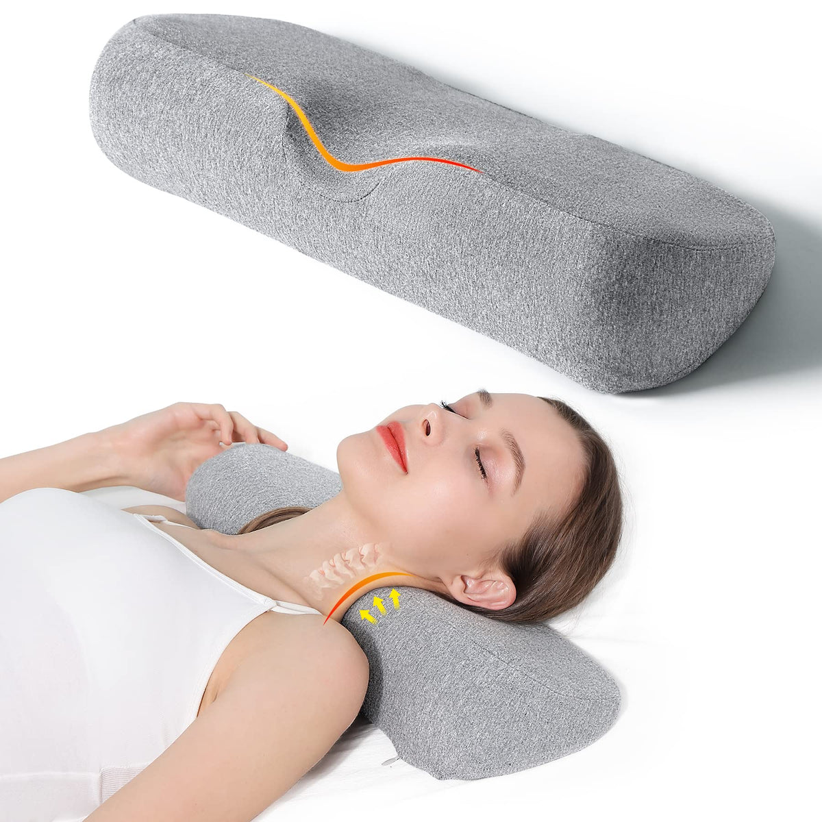 Cozyhealth cervical neck pillow 2in1 design supports alignment and gentle neck relief.