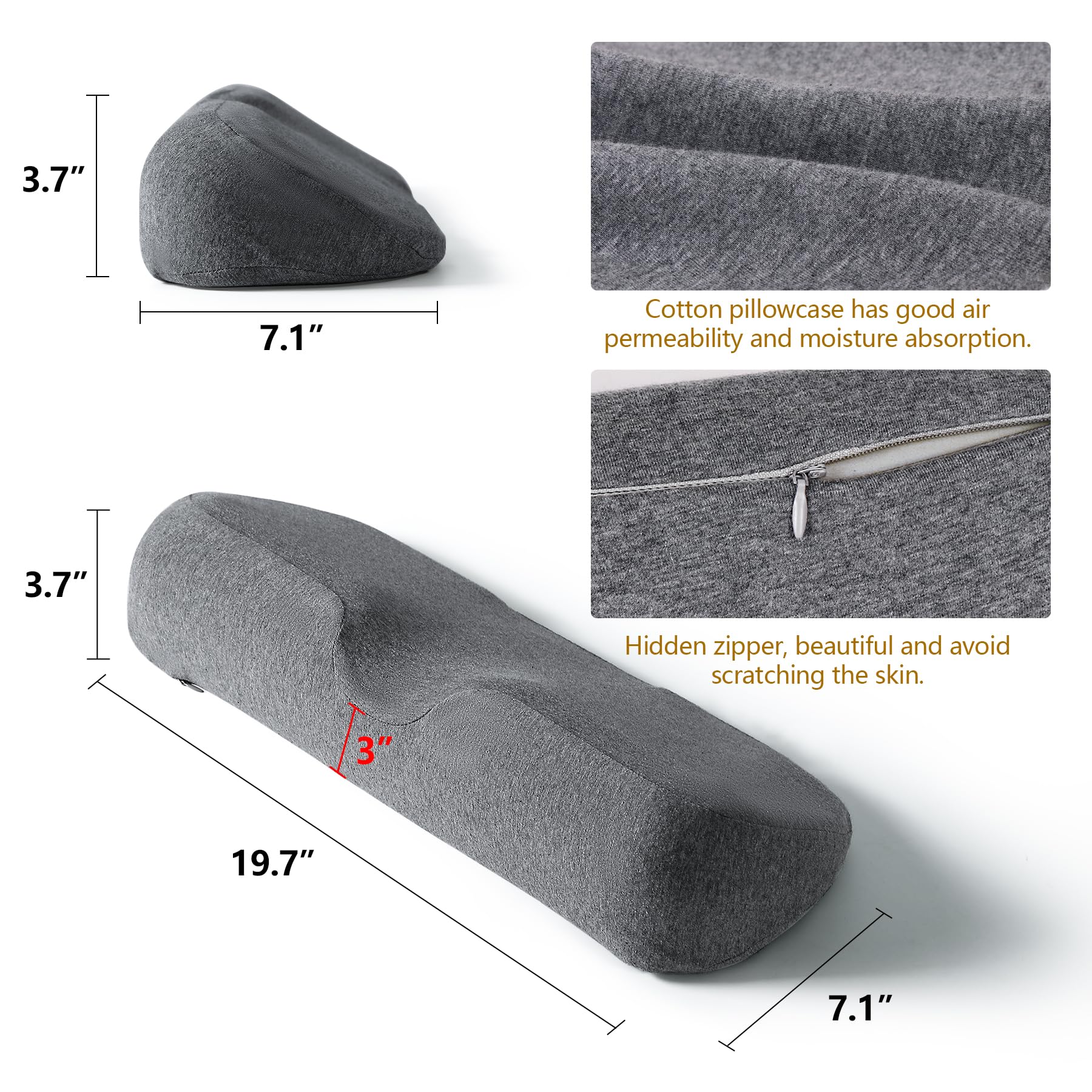 Cozyhealth dark gray fabric adds a sleek bedding accent with posture benefits.