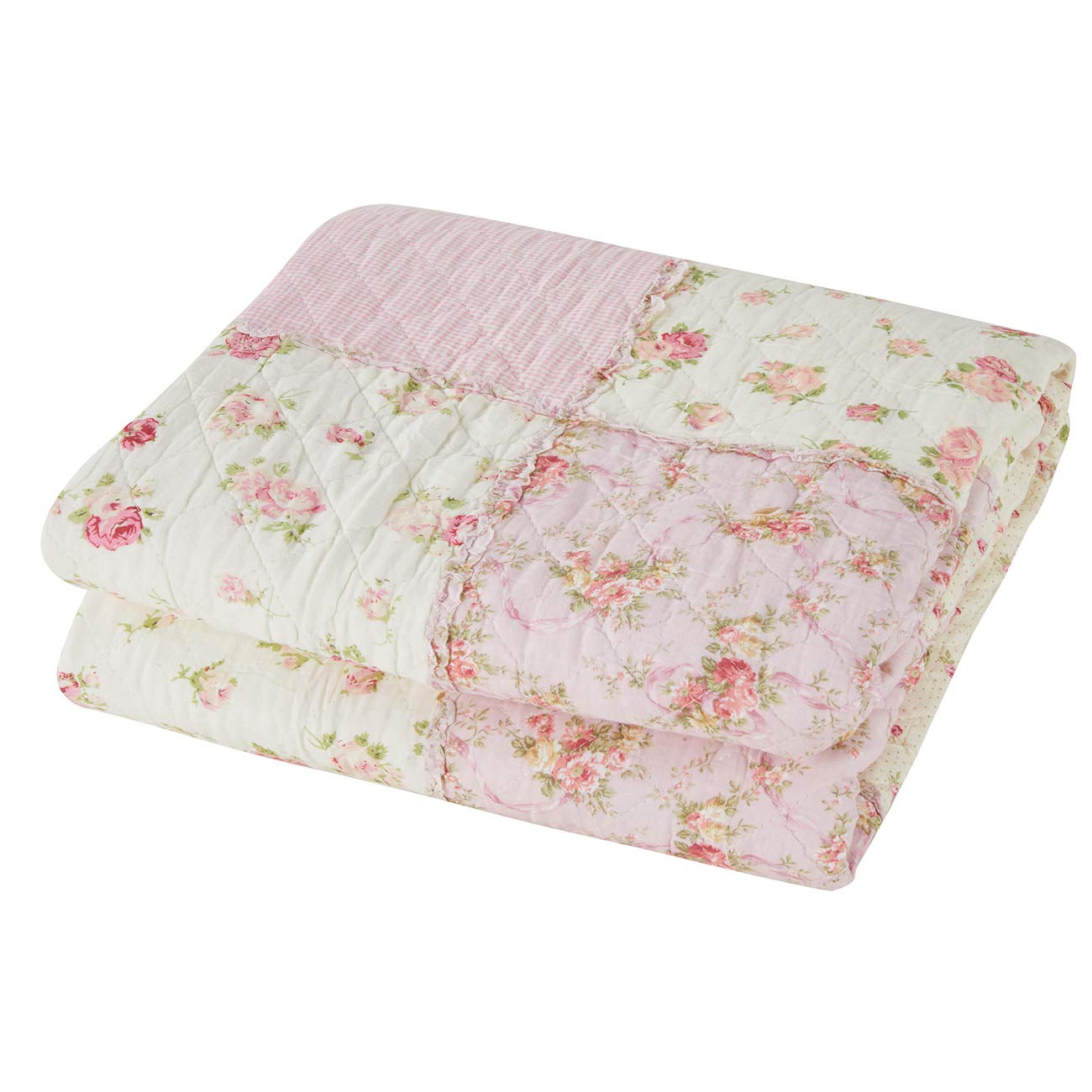 Cozyholy twin-size quilt fits beds with breathable cotton comfort