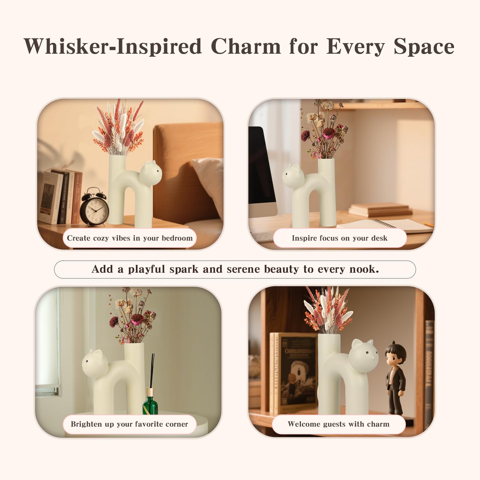 CozyKoala Jingdezhen handmade vase texture in matte cream
