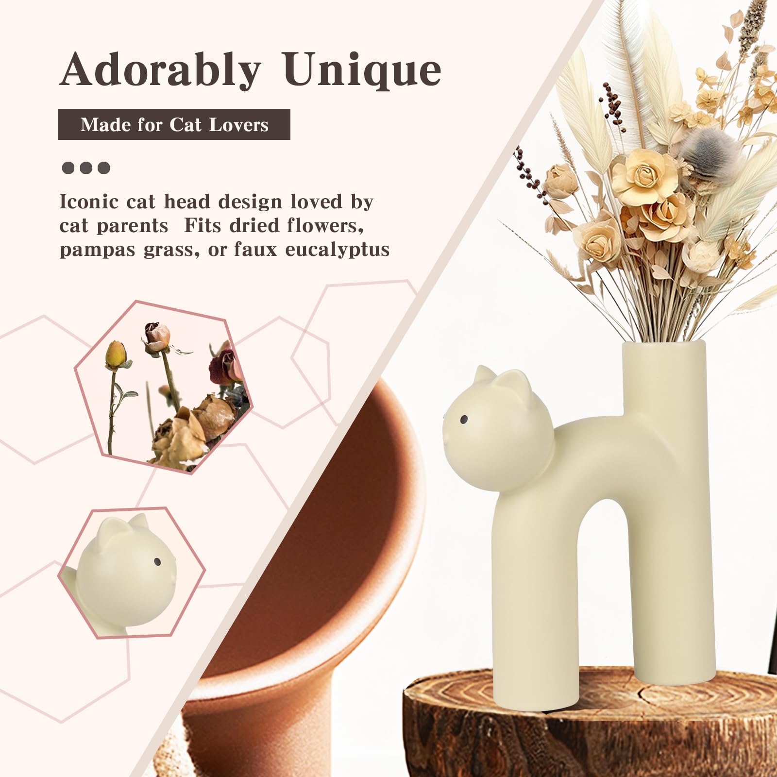 CozyKoala vase slim opening for dried flowers and pampas
