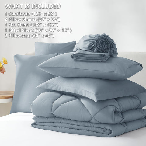 CozyLux all-season down-alternative comforter provides warm, soft comfort.