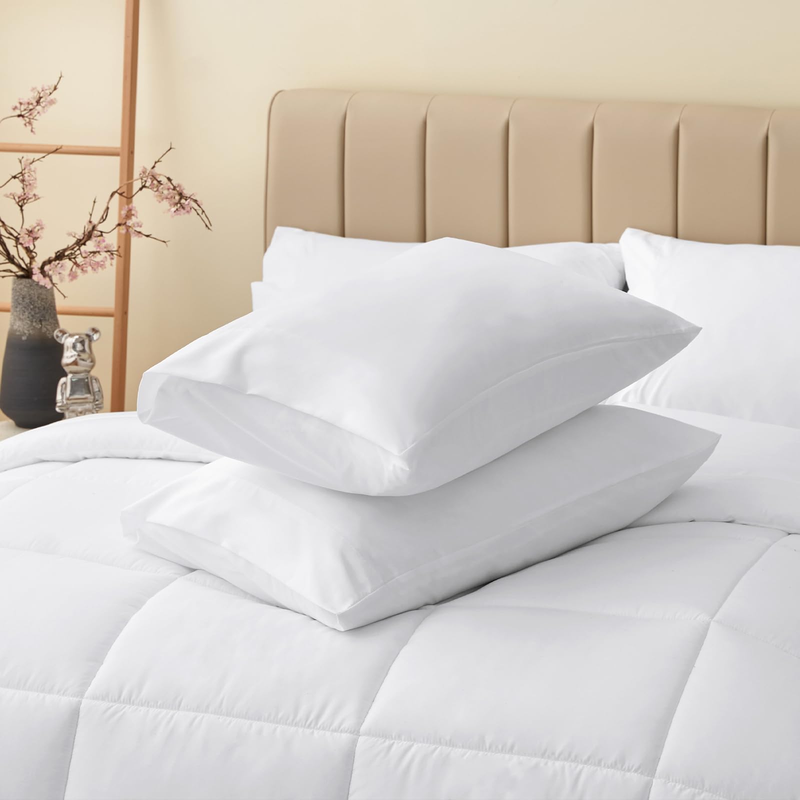 CozyLux all-season microfiber softness suited for year-round comfort.