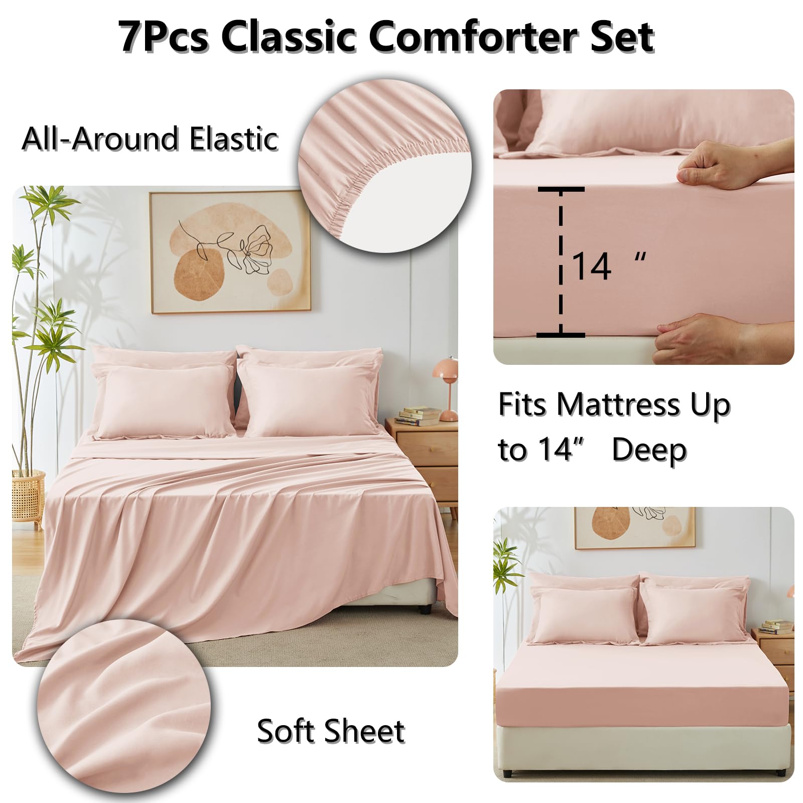 CozyLux 7-piece bed in a bag layout displays complete sleep setup.