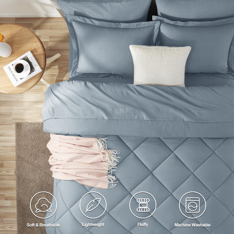 CozyLux bed-in-a-bag with sheets and pillowcases for quick styling.
