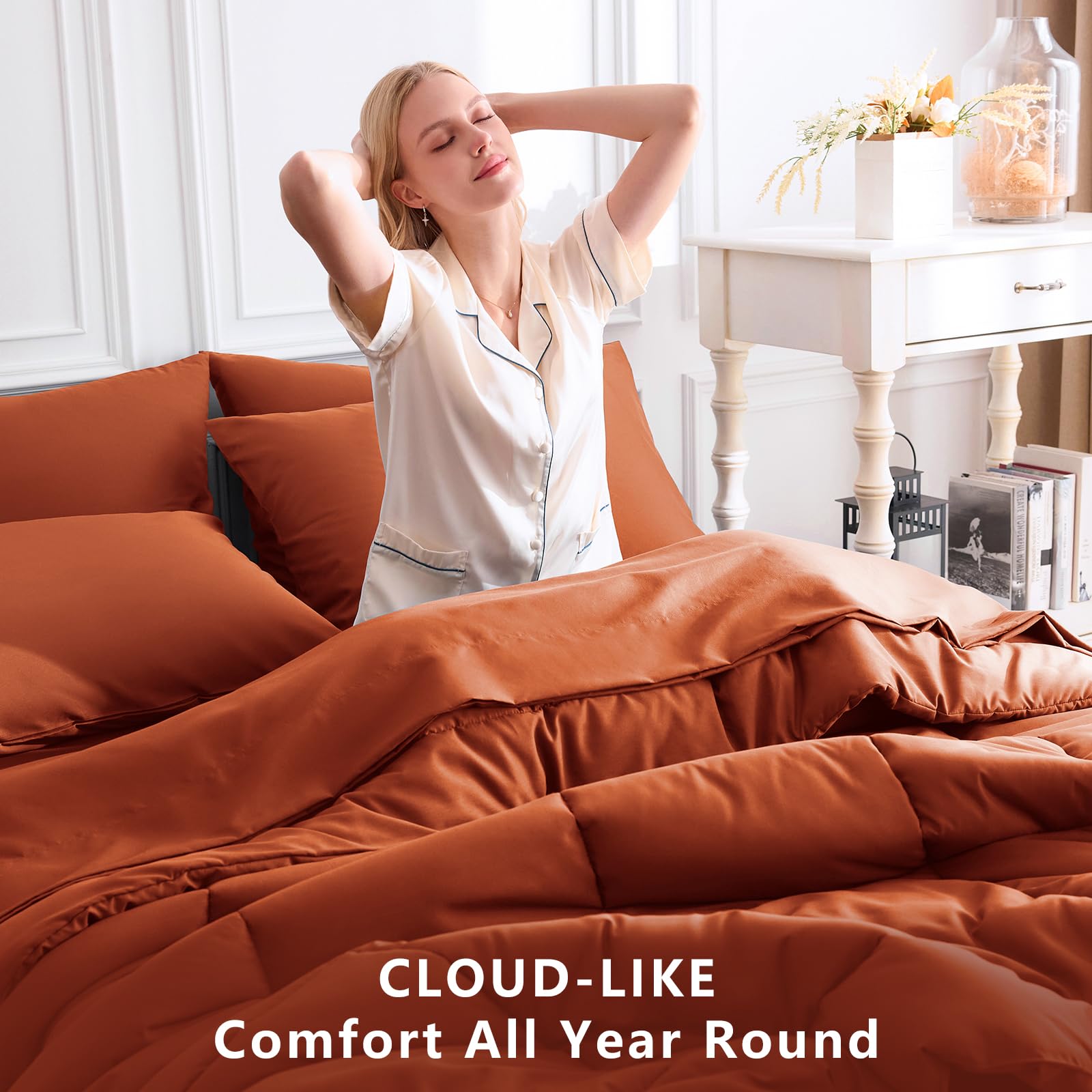 CozyLux bed-in-a-bag flat sheet detail demonstrates precise fit
