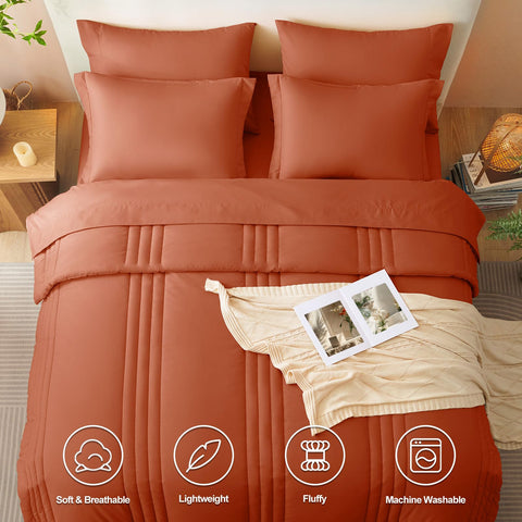CozyLux bed-in-a-bag seven-piece collection with coordinated sheets and pillowcases
