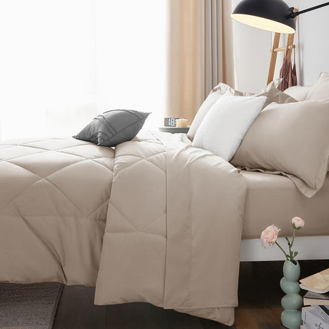 CozyLux bedding arranged in a calm, inviting bedroom setting