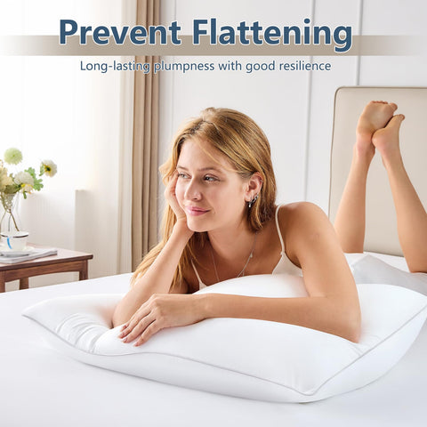 CozyLux white bedroom pillow arrangement in a cozy setup
