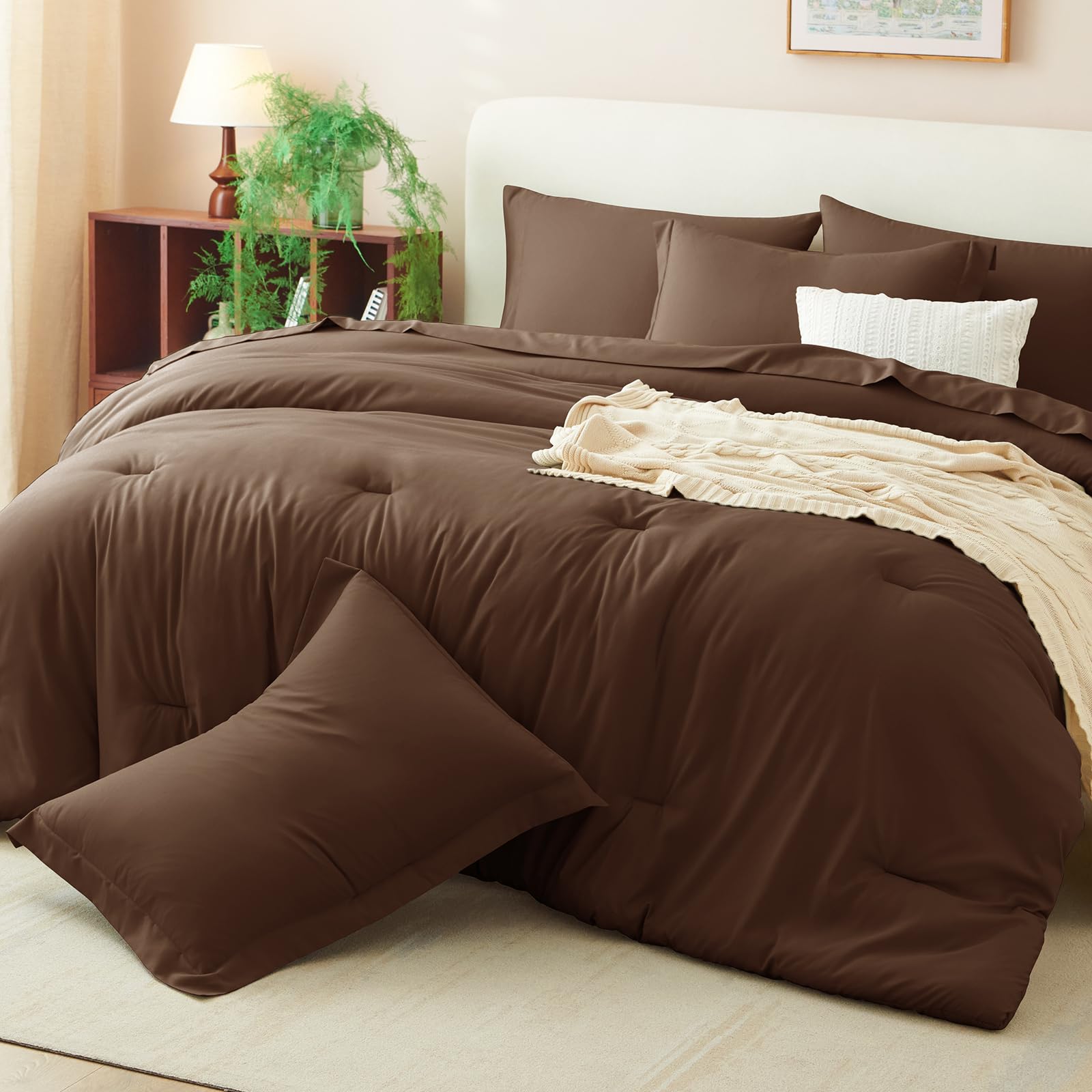CozyLux bed-in-a-bag setup displayed in a cozy bedroom.
