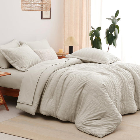 CozyLux beige bedding elevates any bedroom with a soft all-season layer.