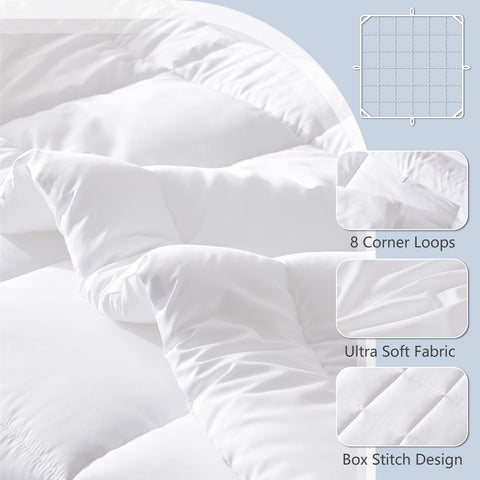 CozyLux box-stitch design keeps filling evenly distributed for durable shape retention after washing