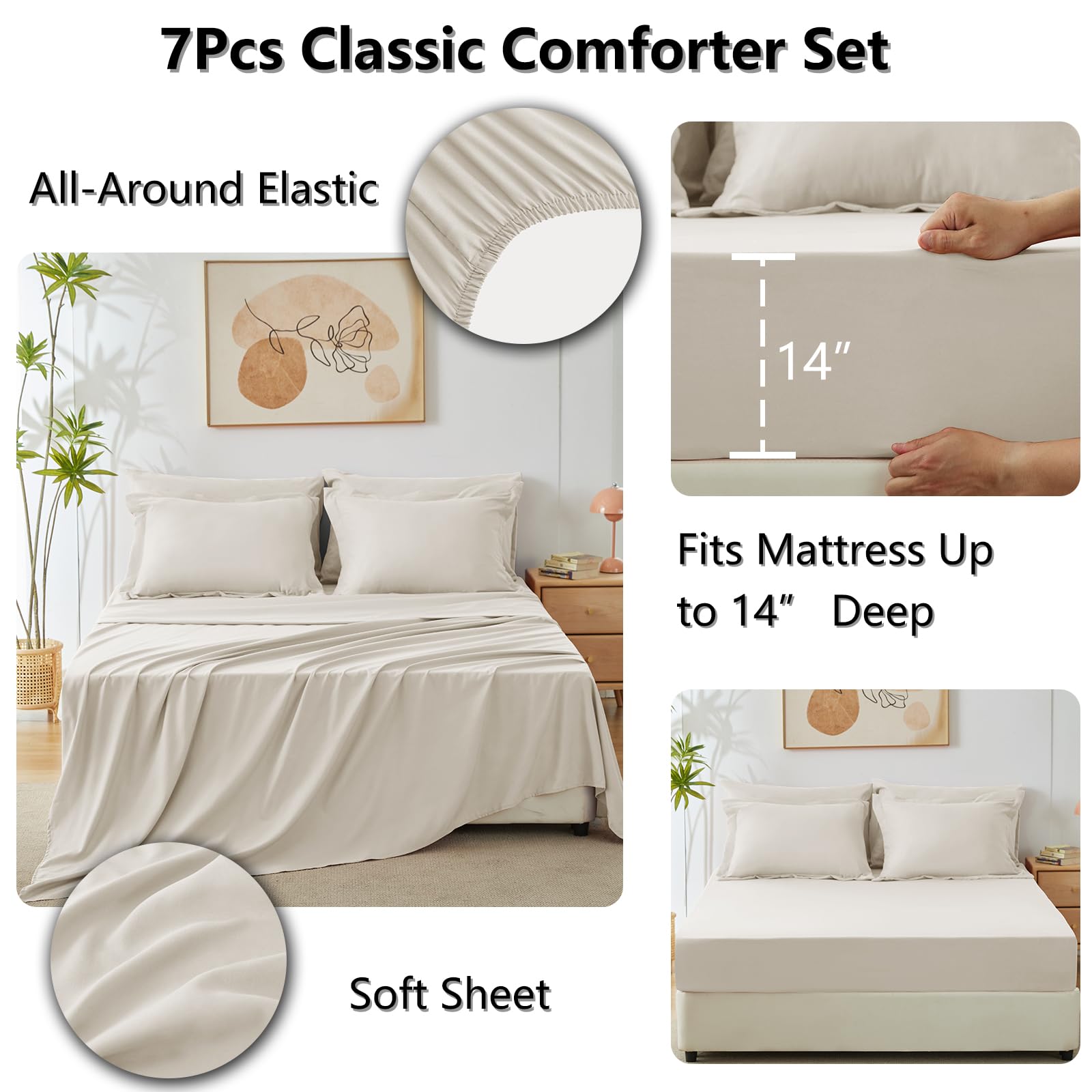 CozyLux comforter with box stitching for a neat, secure fill.