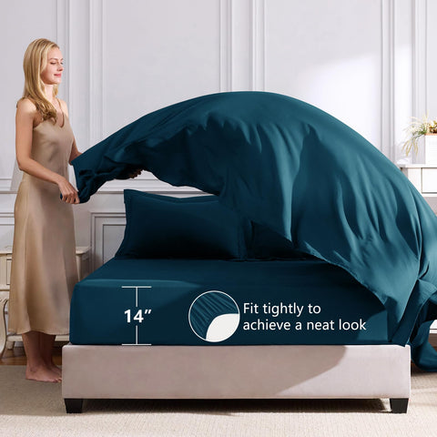 CozyLux comforter box stitching detail shows durable construction and tidy filling