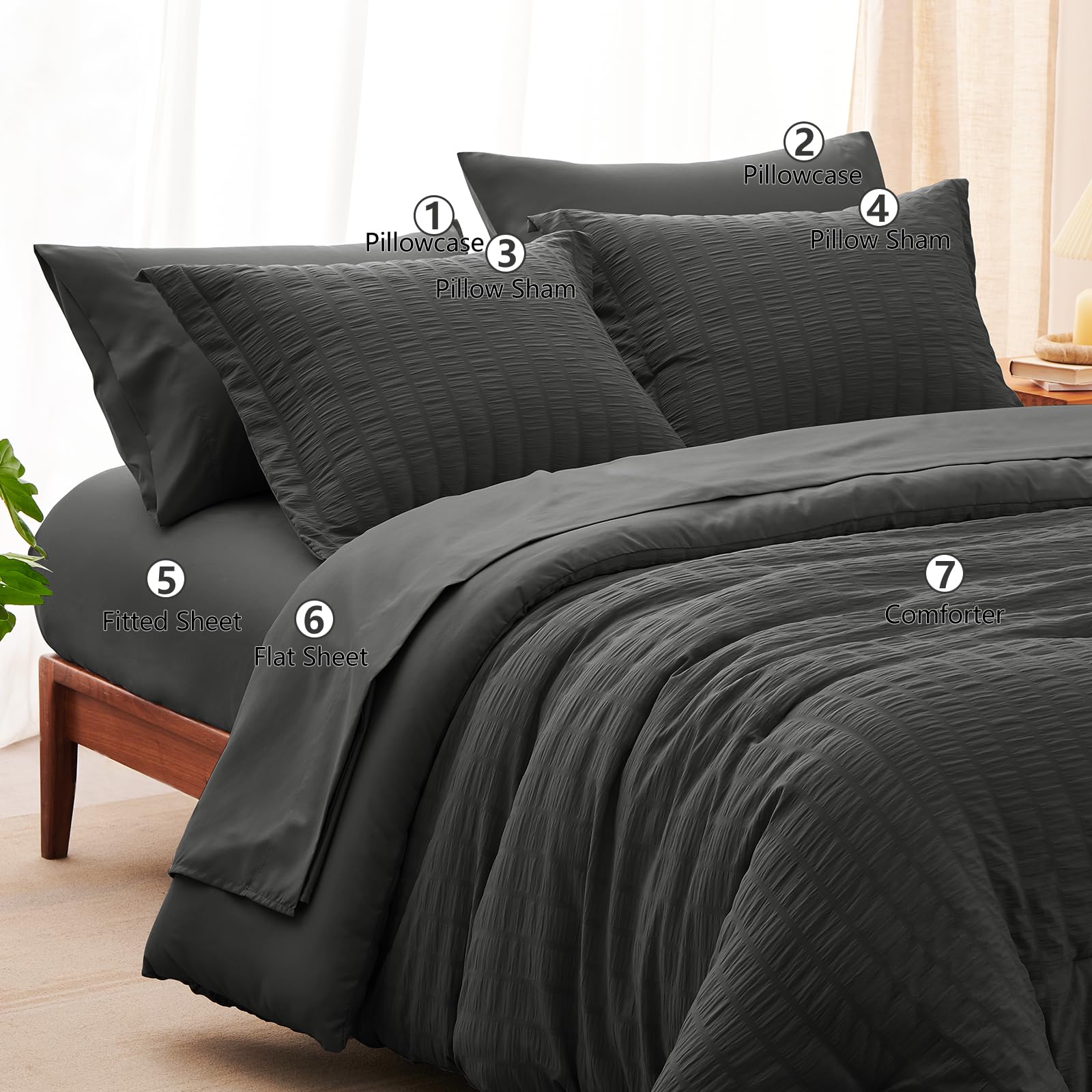 CozyLux comforter texture close-up highlighting wrinkled look and soft feel