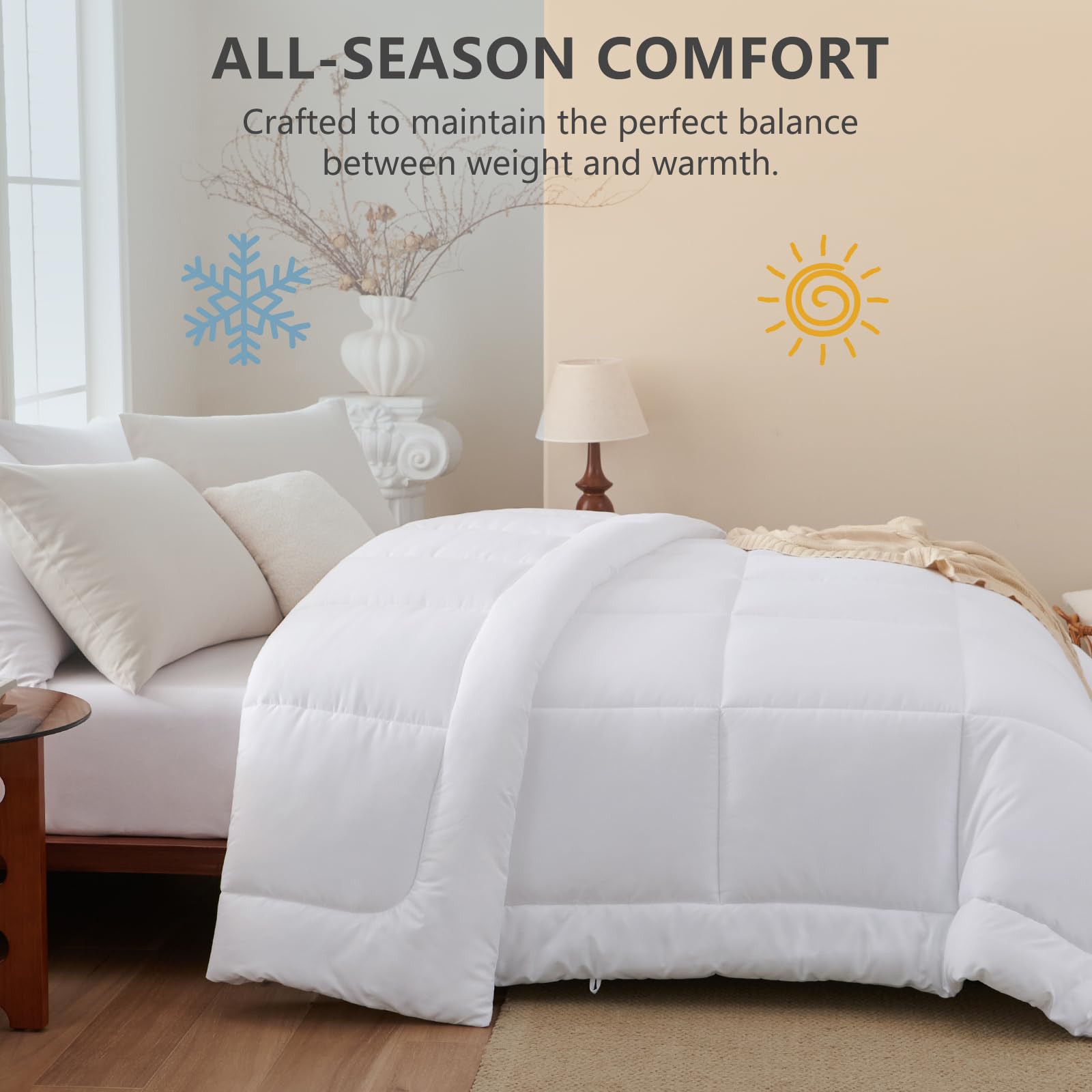 CozyLux Comforter queen 8 corner tabs highlight duvet insert versatility for personalized styling