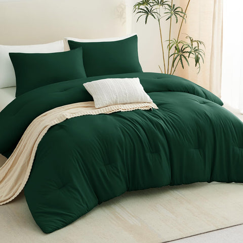 CozyLux comforter set packaging to bed setup for quick cozy transformation.