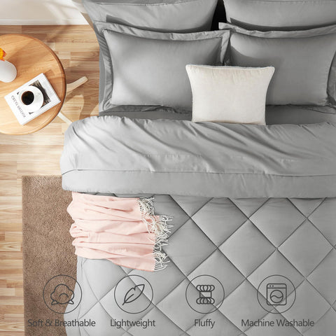 CozyLux comforter stitching detail showcases box stitching for secure fill and style.