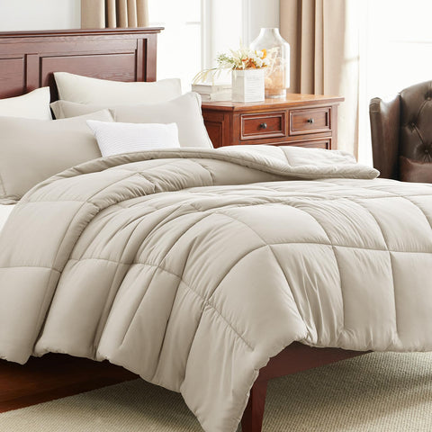 CozyLux CozyQueen beige bedroom setup creates a calming sleep space.