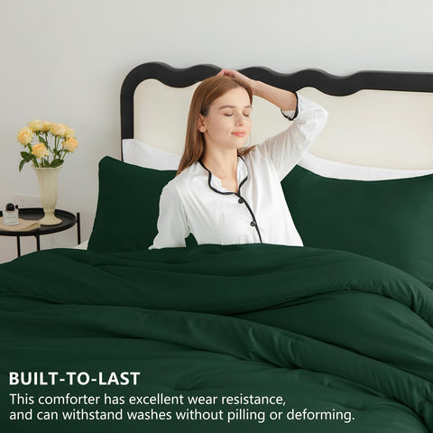 CozyLux queen comforter in bed provides plush warmth and breathable comfort.