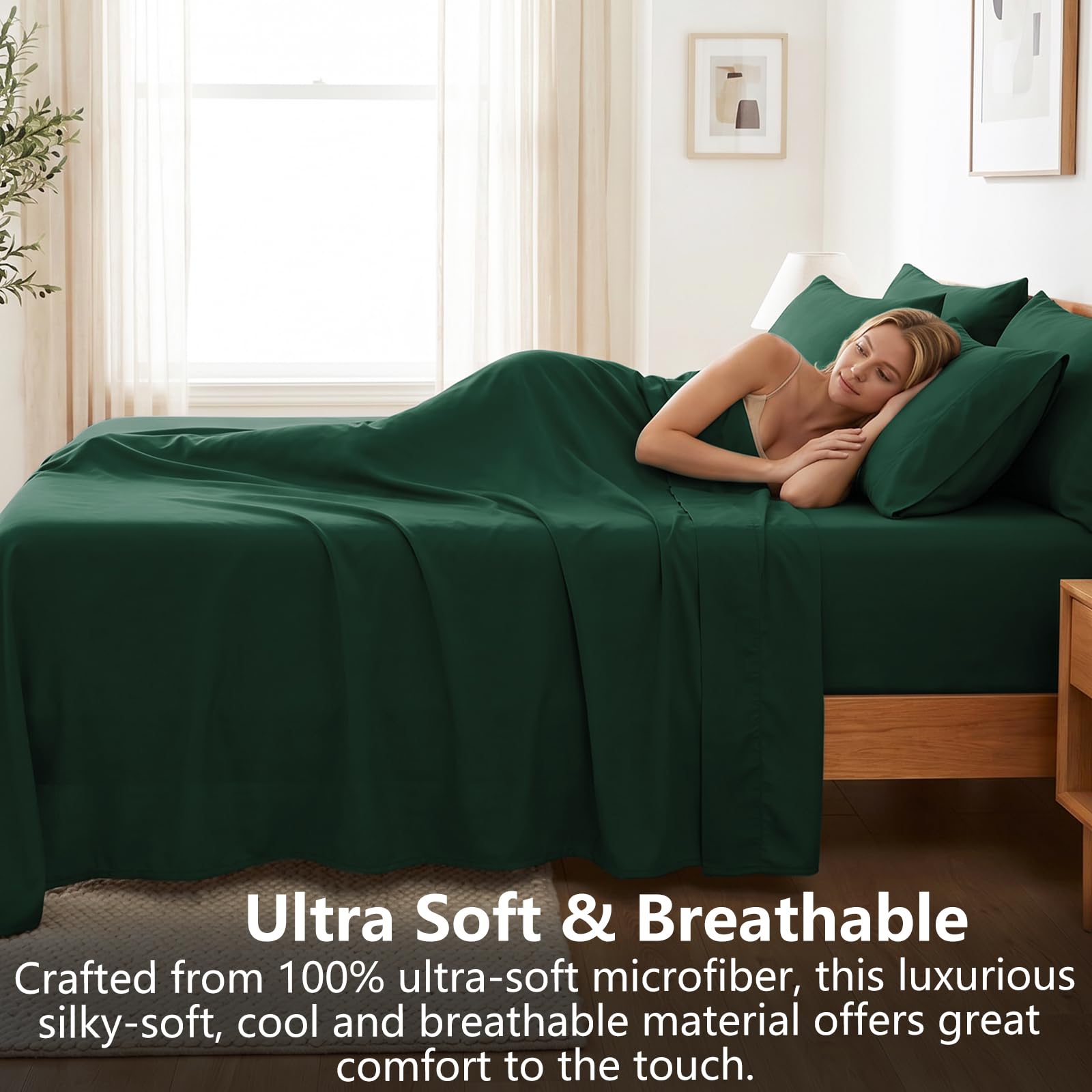 CozyLux deep-pocket 21-inches mattress fit demonstrates secure pocket.