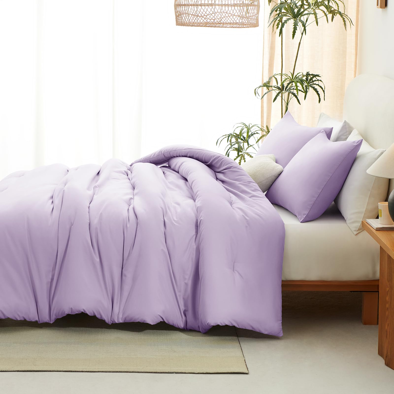CozyLux all-season warmth from down-alternative filling with breathable microfiber.