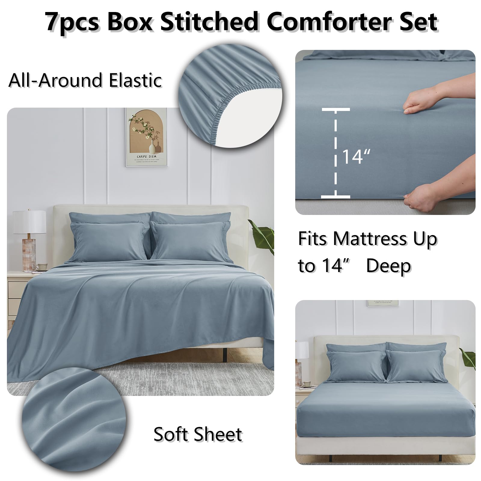 Down-alternative comforter provides lightweight warmth without bulk.