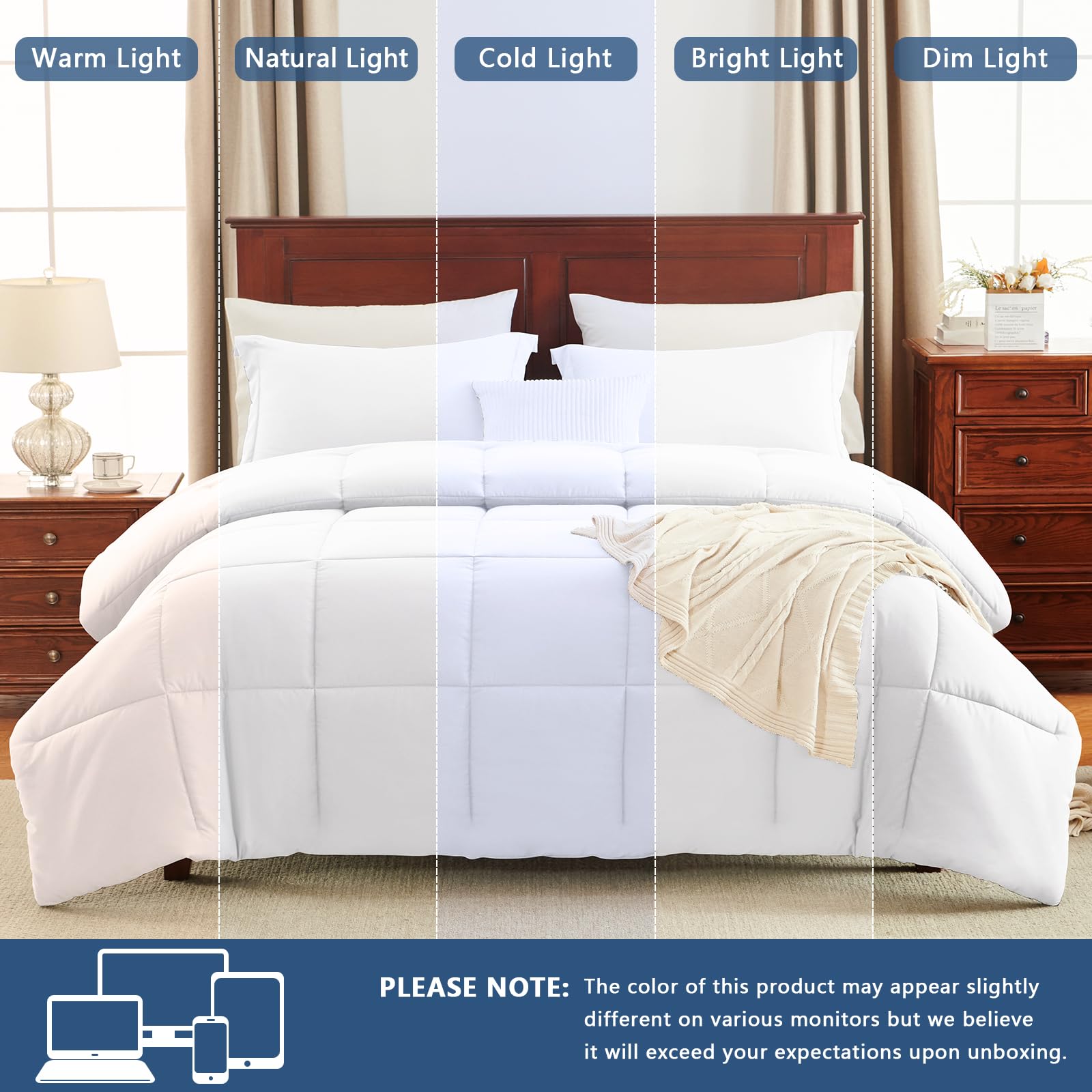 CozyLux down-alternative comforter mimics warmth with a soft, cloud-like feel.