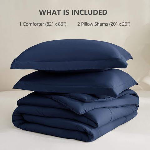 CozyLux down-alternative filling offers lightweight warmth.