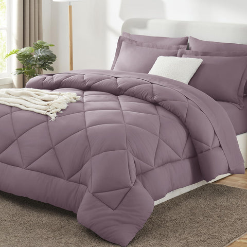 CozyLux dusty purple comforter set product image showcasing soft, breathable microfiber and plush fill