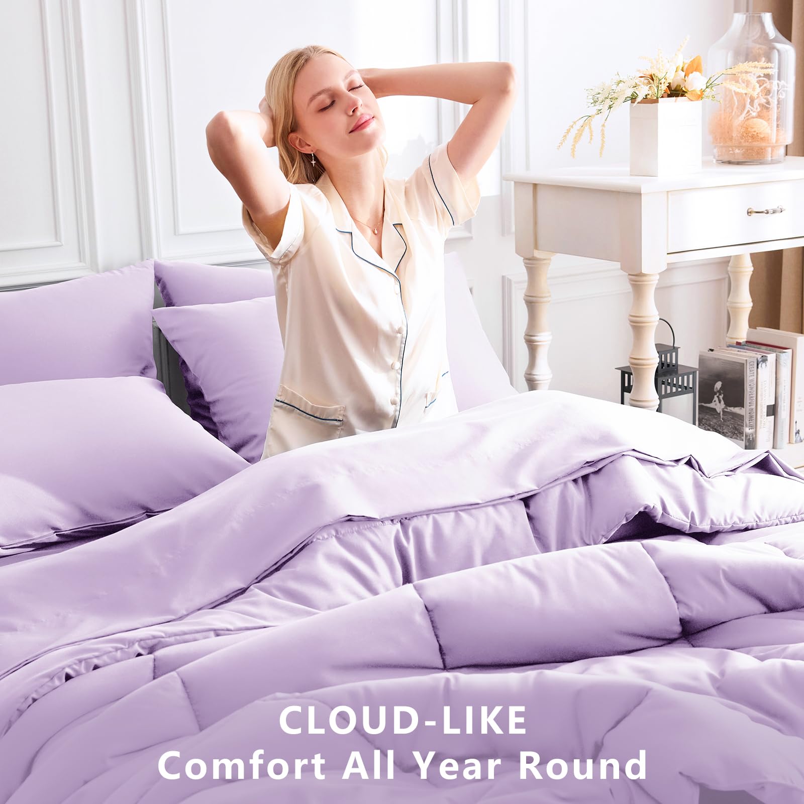 CozyLux envelope-closure pillowcases prevent pillow shifting