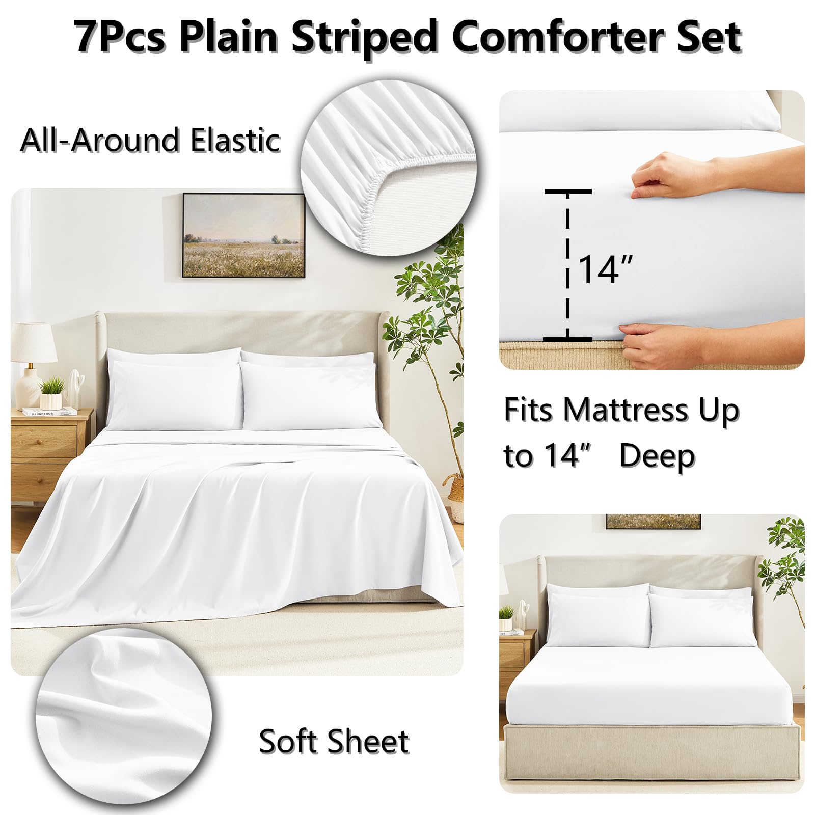 CozyLux fitted sheet 60x80 with 14-inch pocket for secure mattress fit.