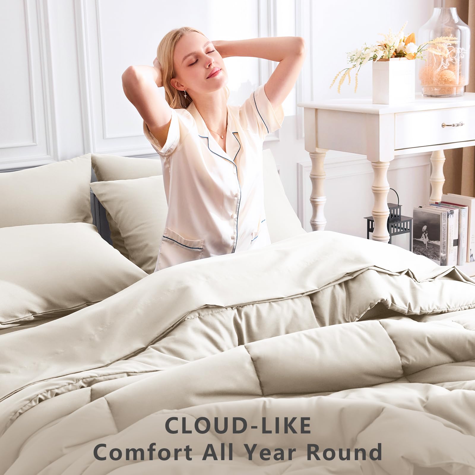 CozyLux fitted sheet with 14-inch pocket keeps mattress secure and neat.