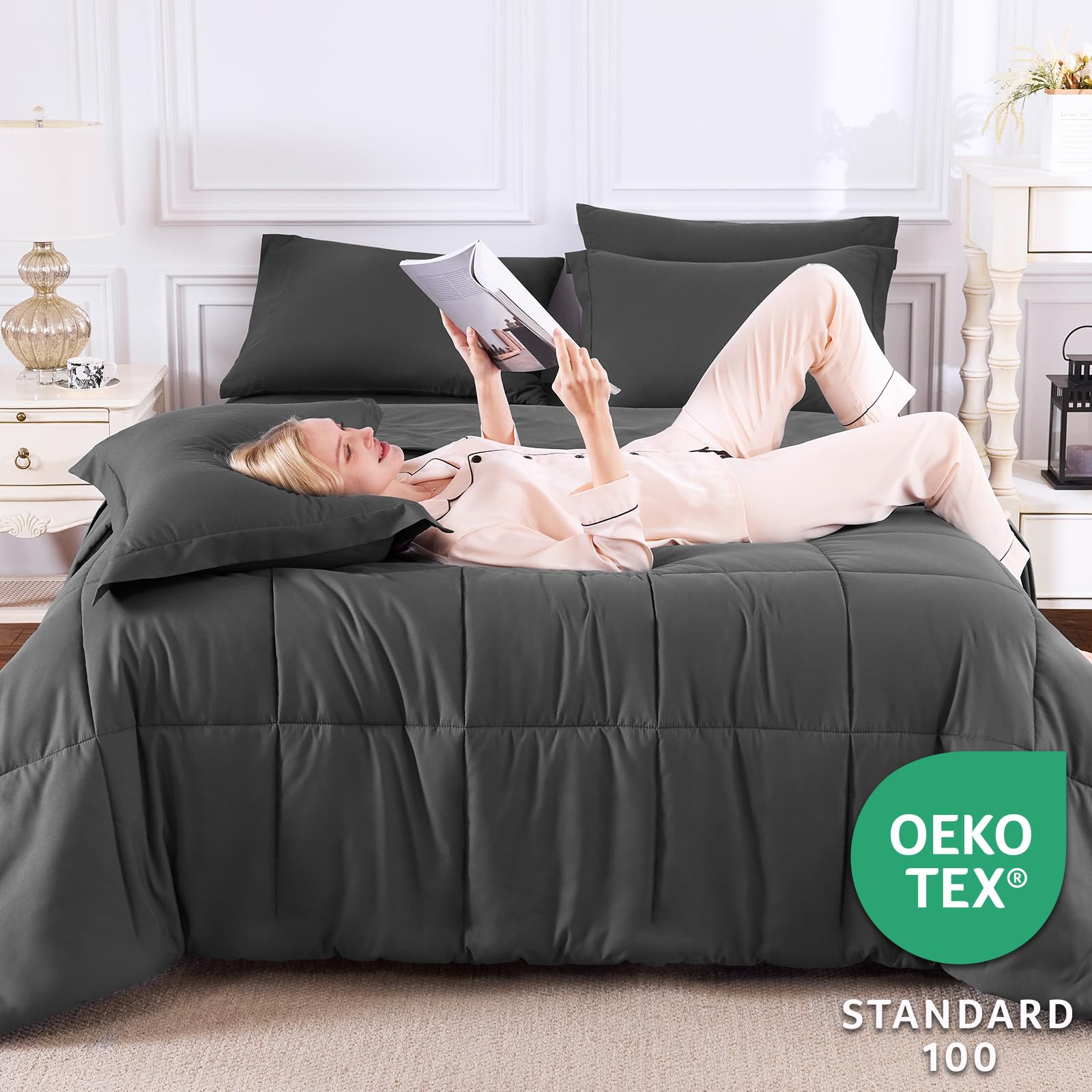 CozyLux fitted sheet pocket secures 14 inch deep mattresses.