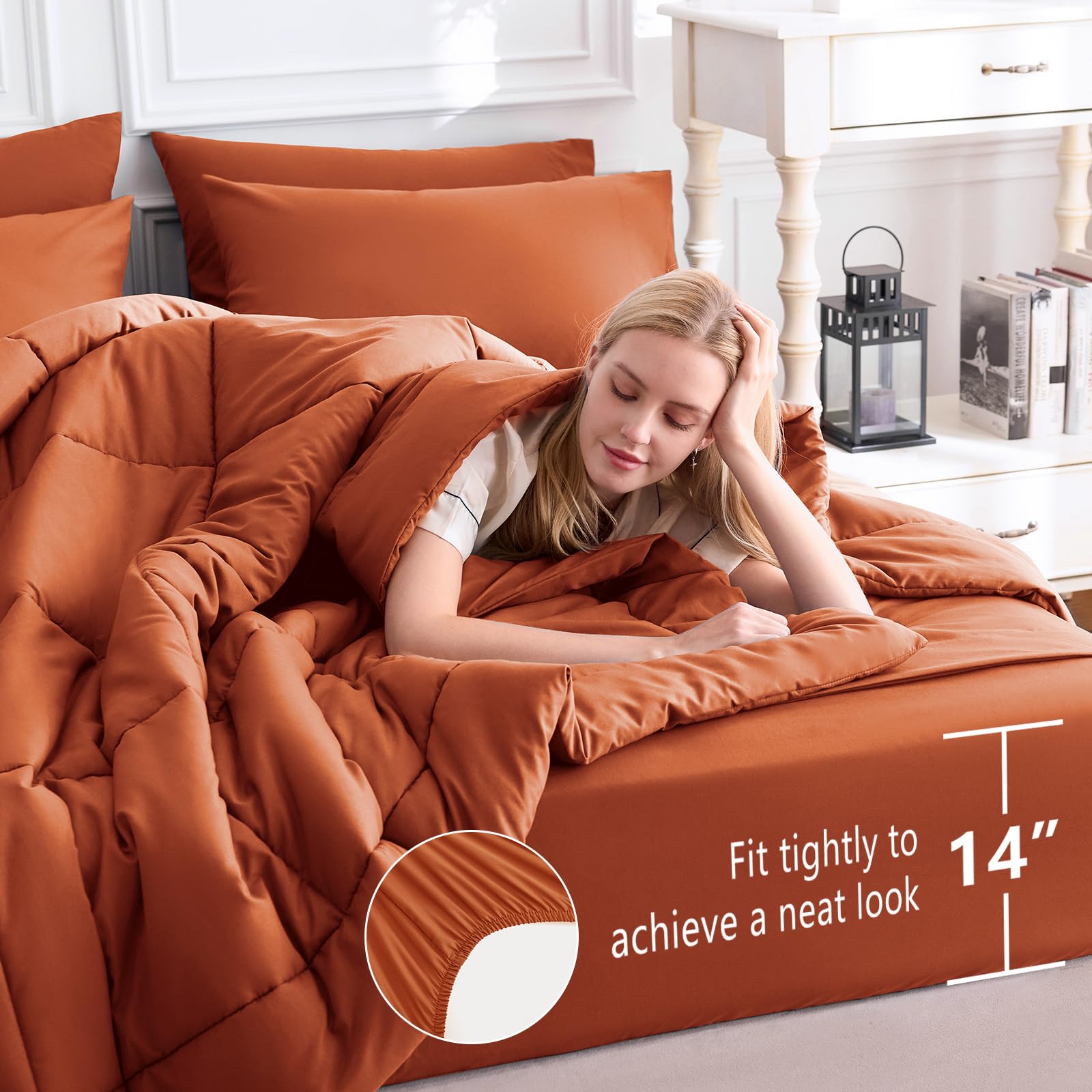 CozyLux fitted sheet pocket design fits mattresses up to 14 inches