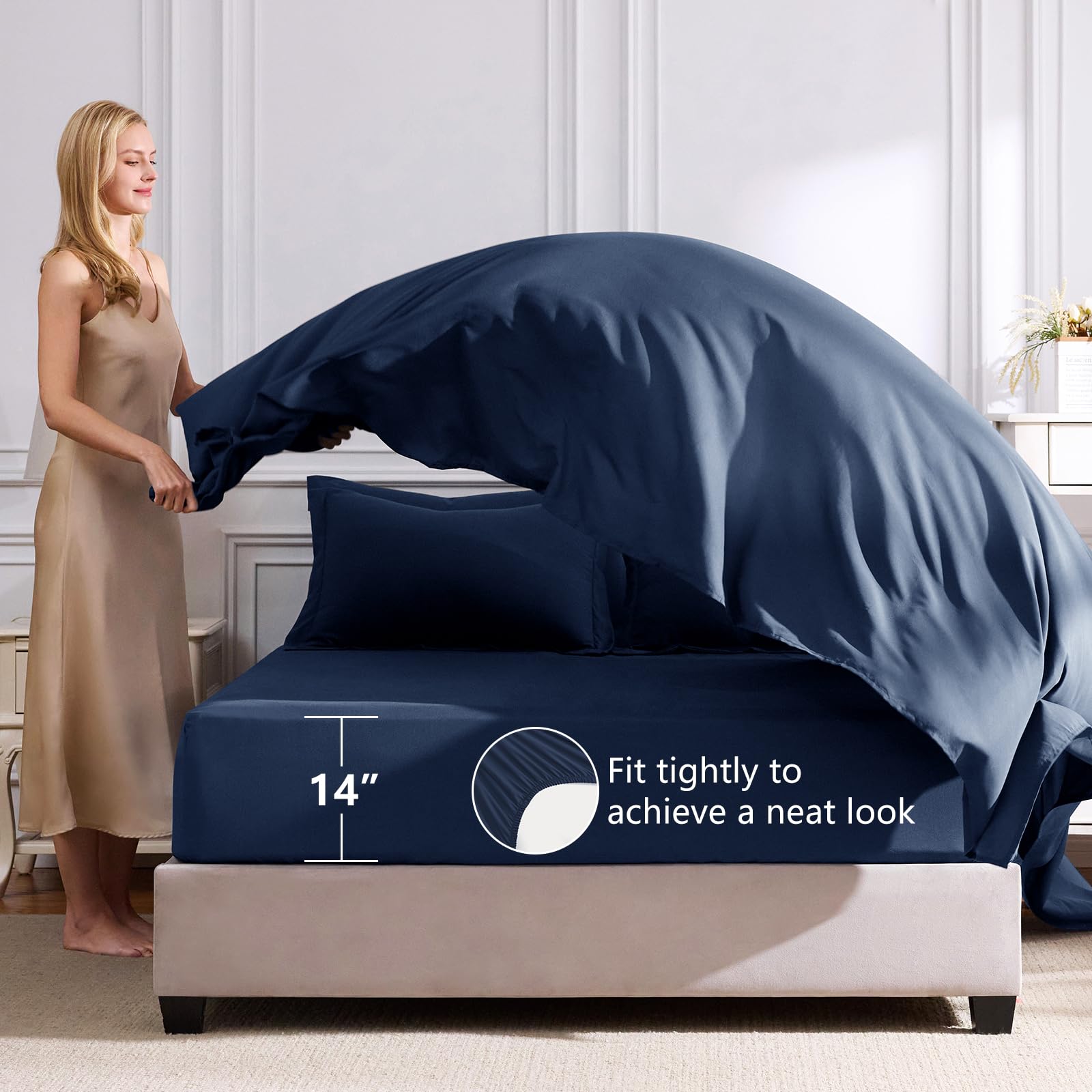 CozyLux flat sheet 108x102 for generous bed layering.